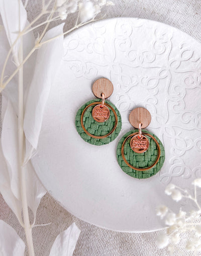 Mini Green Grass Textured Round Drops Nancy Joanna