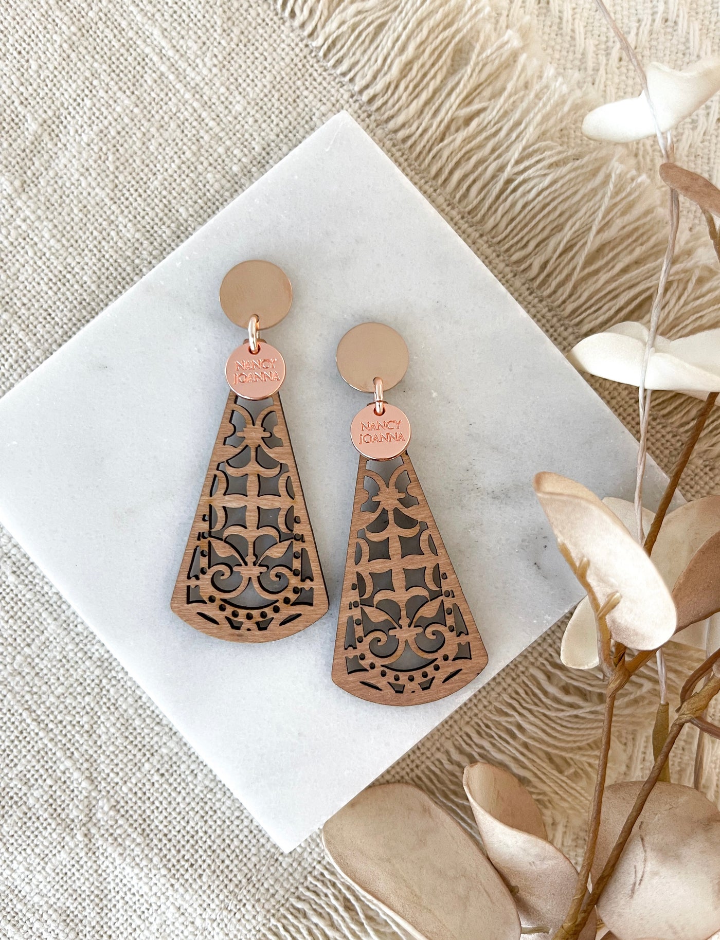 Cathedral Wooden Drop Earrings Nancy Joanna