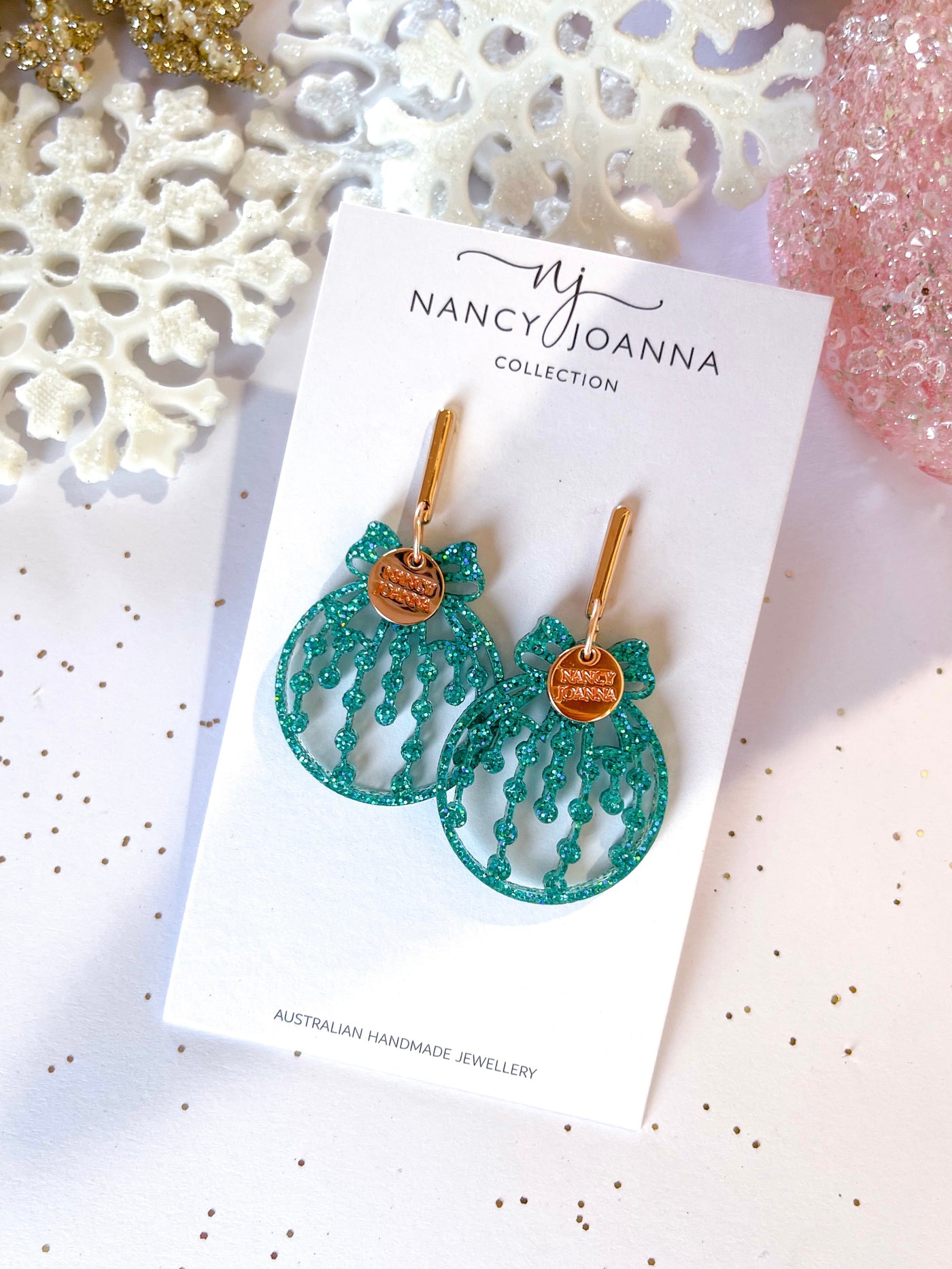 Rose Gold Christmas Baubles Nancy Joanna