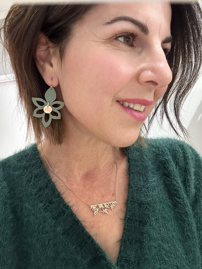 Olive Green Lotus Drops Nancy Joanna