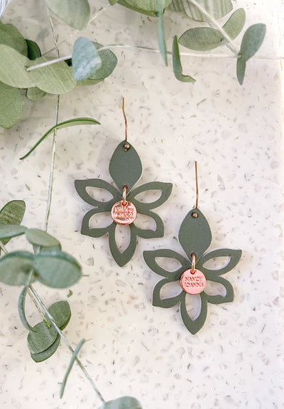 Olive Green Lotus Drops Nancy Joanna